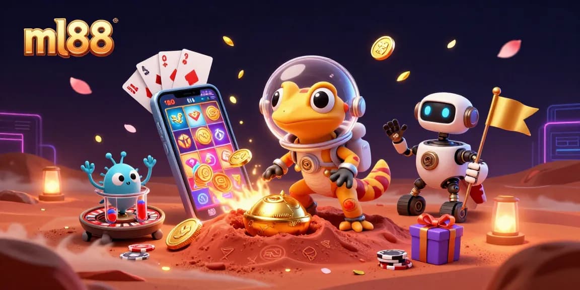 Win big with ml88 at a vibrant golden casino on Mars, featuring engaging slot games and rich visuals.