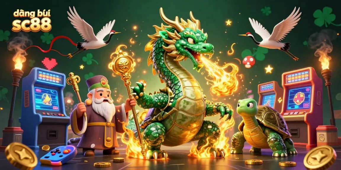 Experience excitement at đăng ký sc88 with a vibrant 3D casino illustration featuring luck and gold!