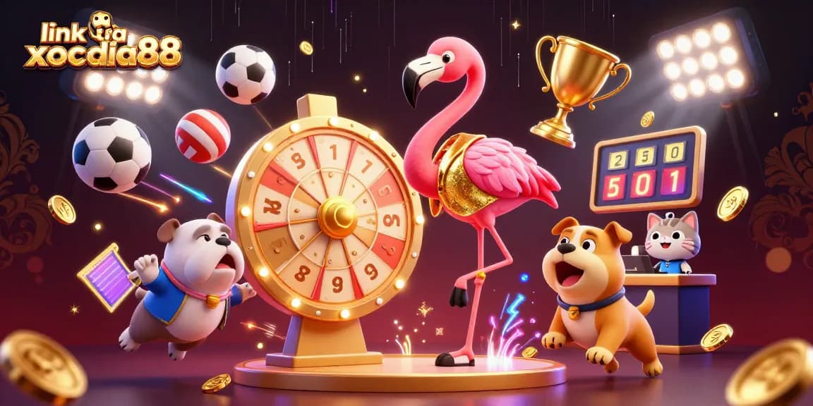 Experience the thrill of gaming with link vào xocdia88, featuring a vibrant scene of a game show host and exciting gameplay elements.
