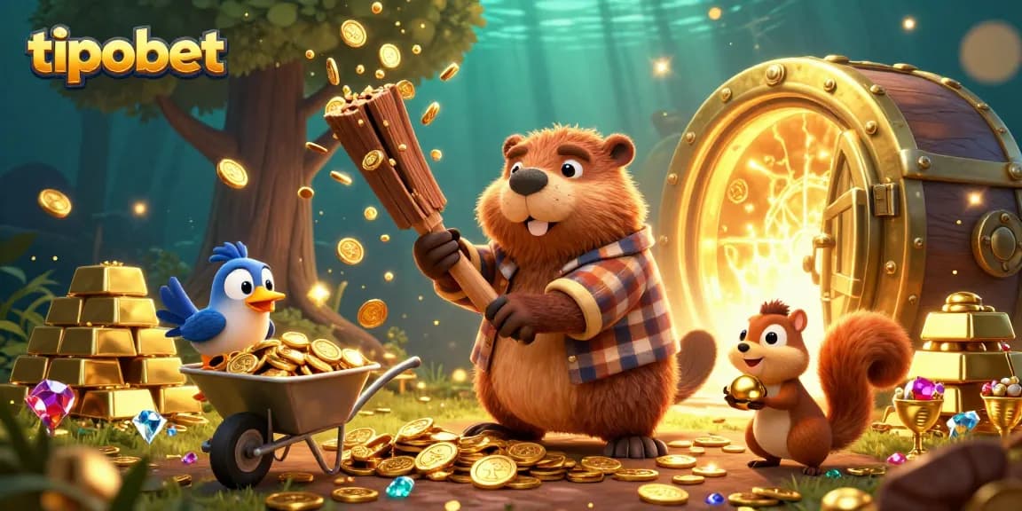 tipobet ile oynanan canlı casino oyunlarında altın paralar ve zenginlik simgeleri biçimleyen 3D çizim