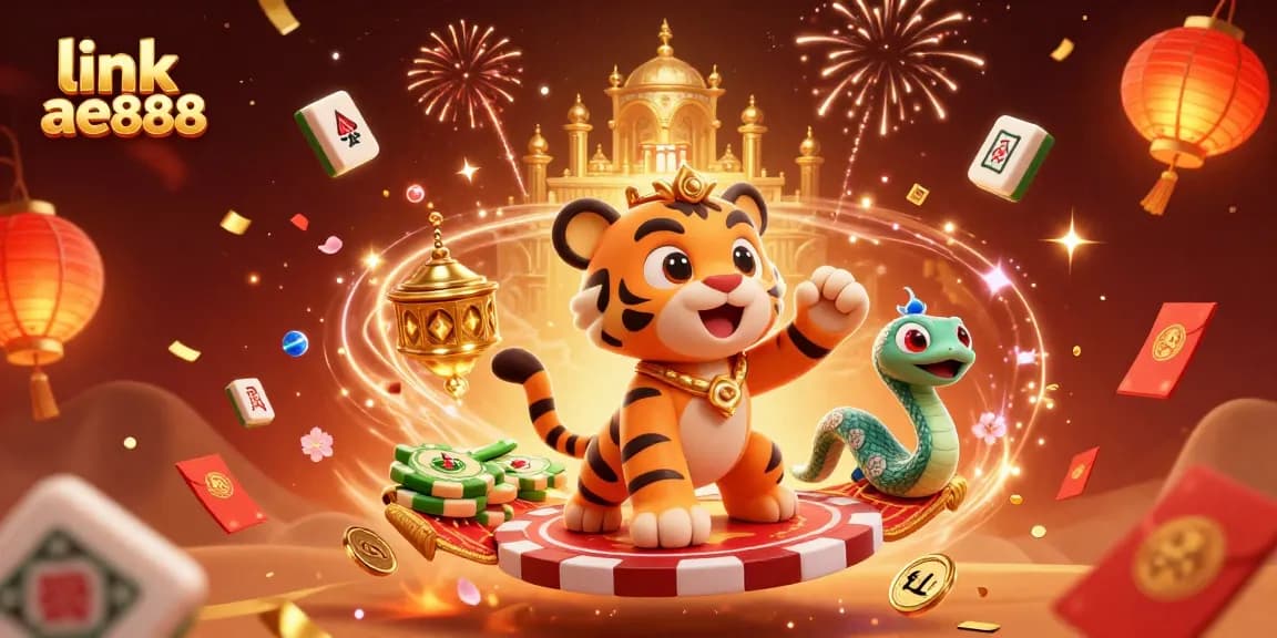 Experience thrilling gameplay with link ae888 in a vibrant 3D casino scene featuring dynamic game elements and characters.