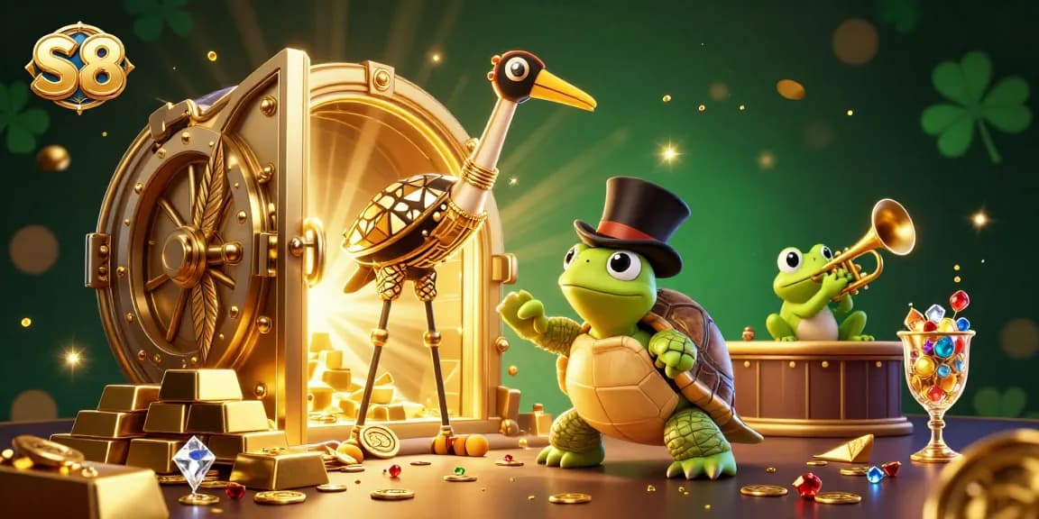S8 draws players into an exciting online casino atmosphere, bursting with golden treasures and vibrant characters.