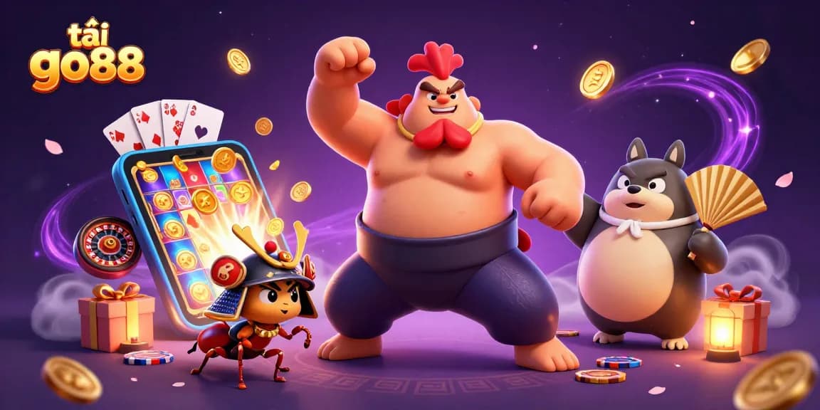 Play the vibrant slots at tải go88, with epic characters in an elaborate casino scene.