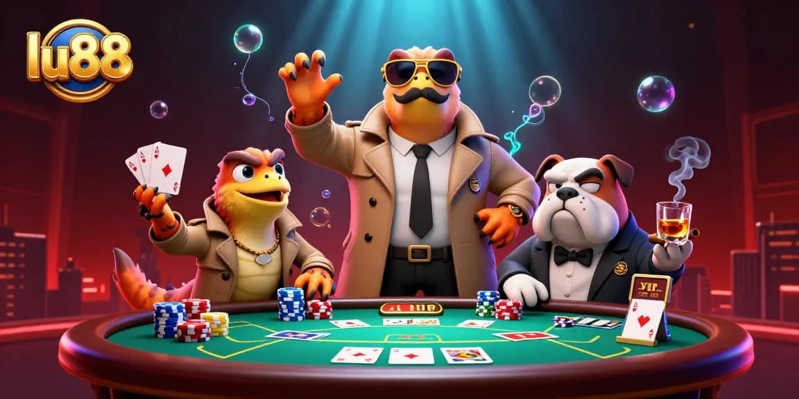 Experience the thrill of lu88 as three raptors cleverly disguise themselves to enter a casino lounge.
