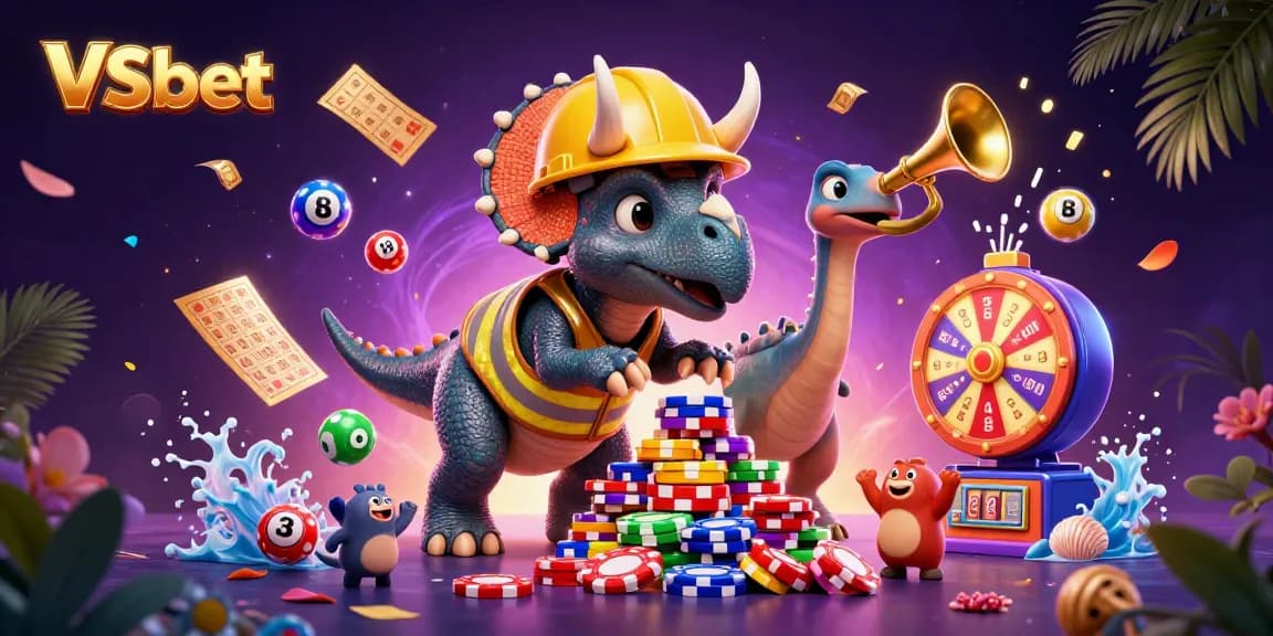 Experience the thrilling world of VSbet with exciting game elements and fun characters celebrating a big win!