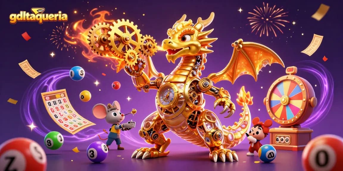 Gdltaqueria menyajikan ilustrasi kasino 3D dengan elemen permainan menarik dan tema keberuntungan.