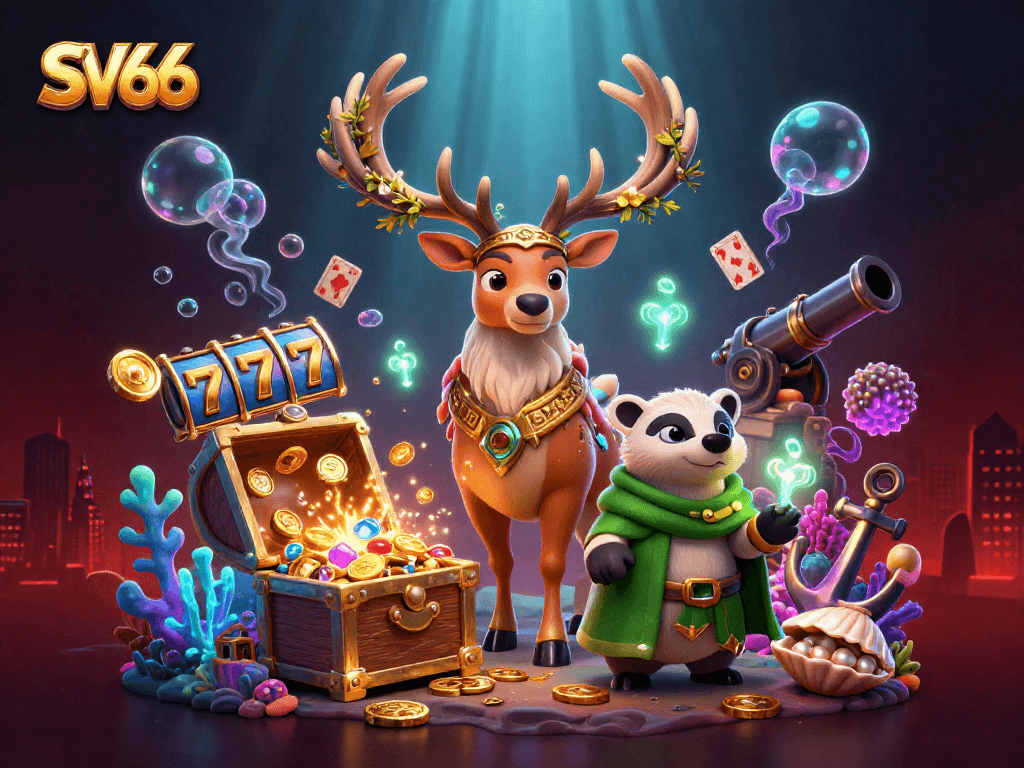 Join the adventure at SV66 with a captivating 3D illustration of casino magic and treasure!