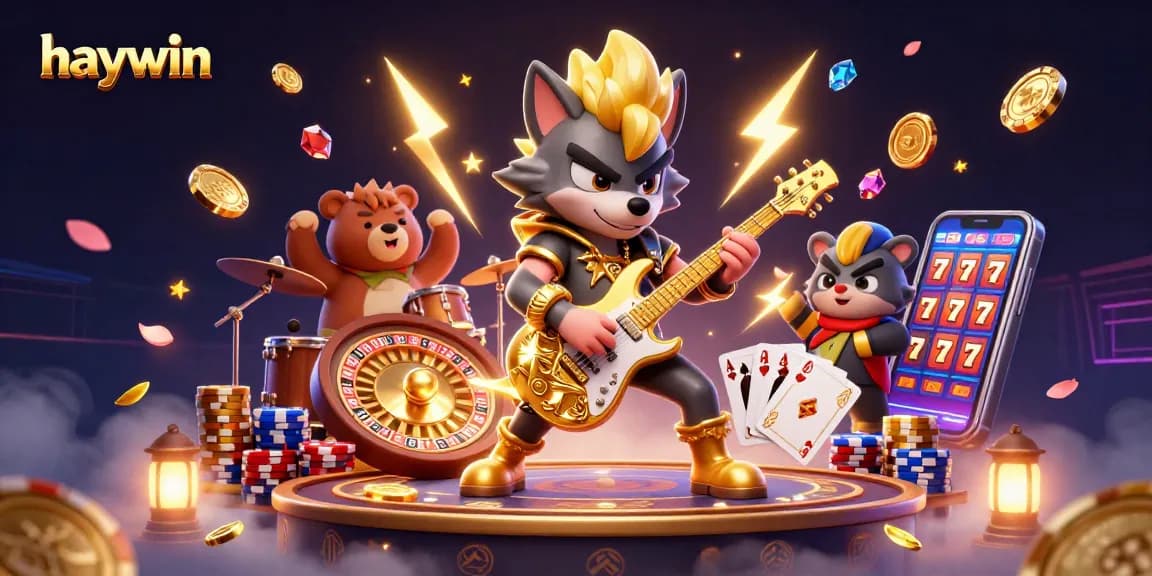 Experience thrilling winnings at haywin with a dynamic casino scene featuring engaging characters and vibrant game elements.
