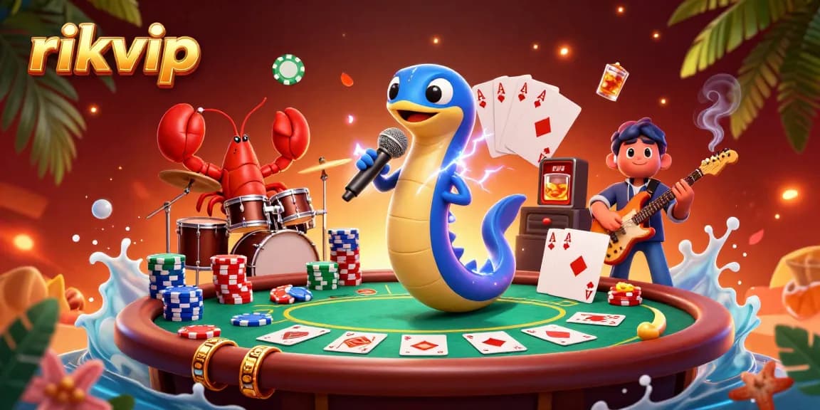 Experience rikvip with an electrifying underwater casino featuring a DJ eel and vibrant poker game.