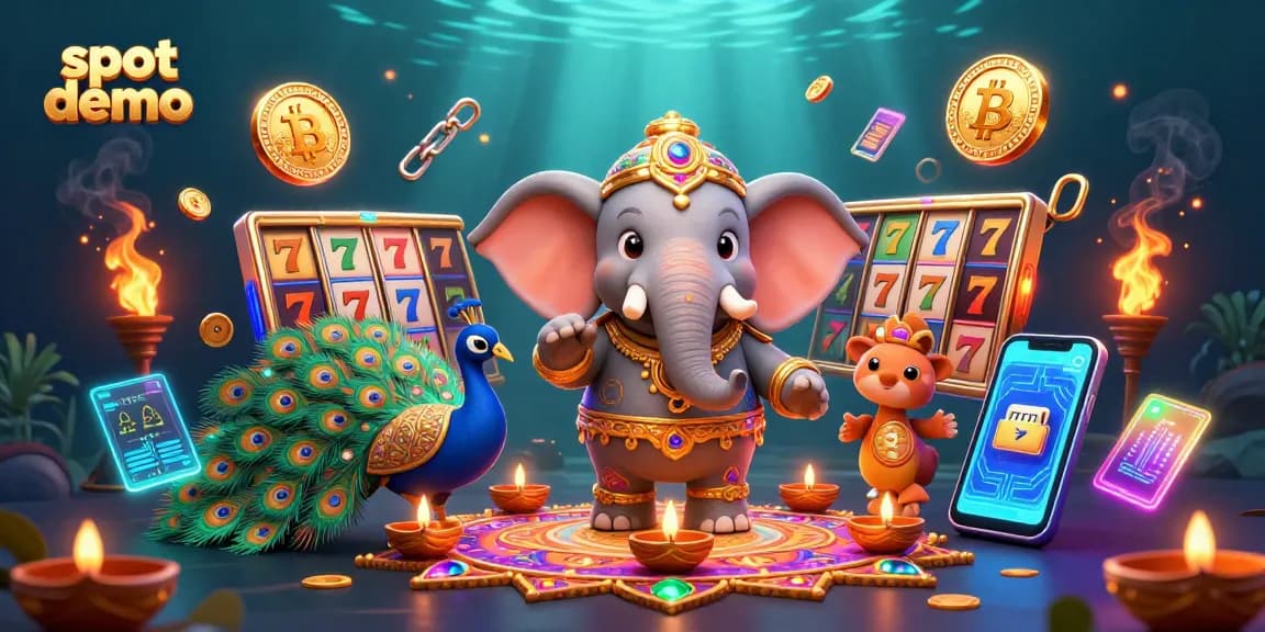 Slot demo dengan elemen visual menarik dan karakter yang dinamis dalam istana kasino.