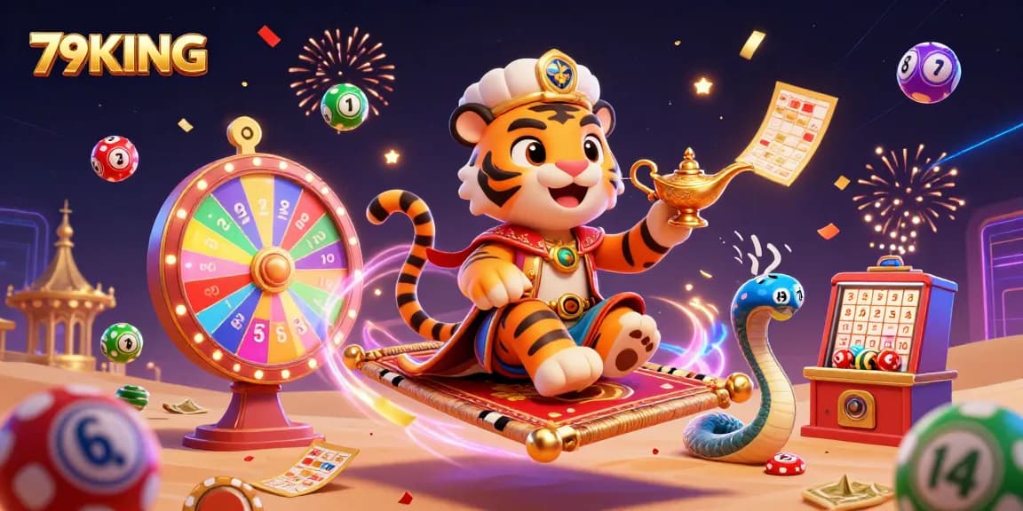 Experience thrilling gameplay and vibrant jackpots with 79KING in this dynamic casino illustration.