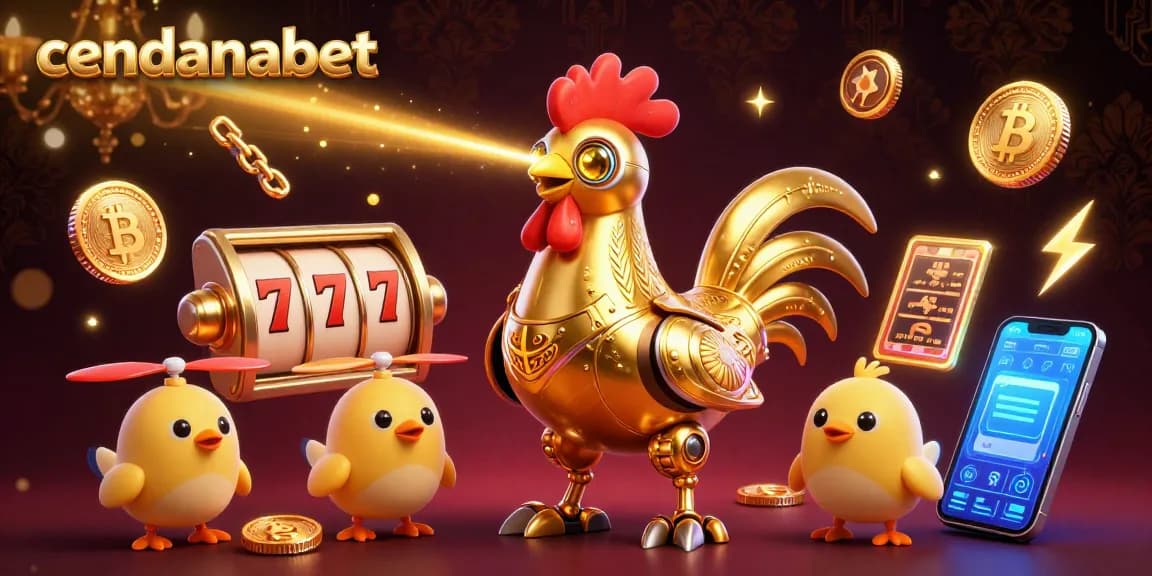 Cendanabet offers thrilling online gambling experiences with slot reels and vibrant crypto motifs.