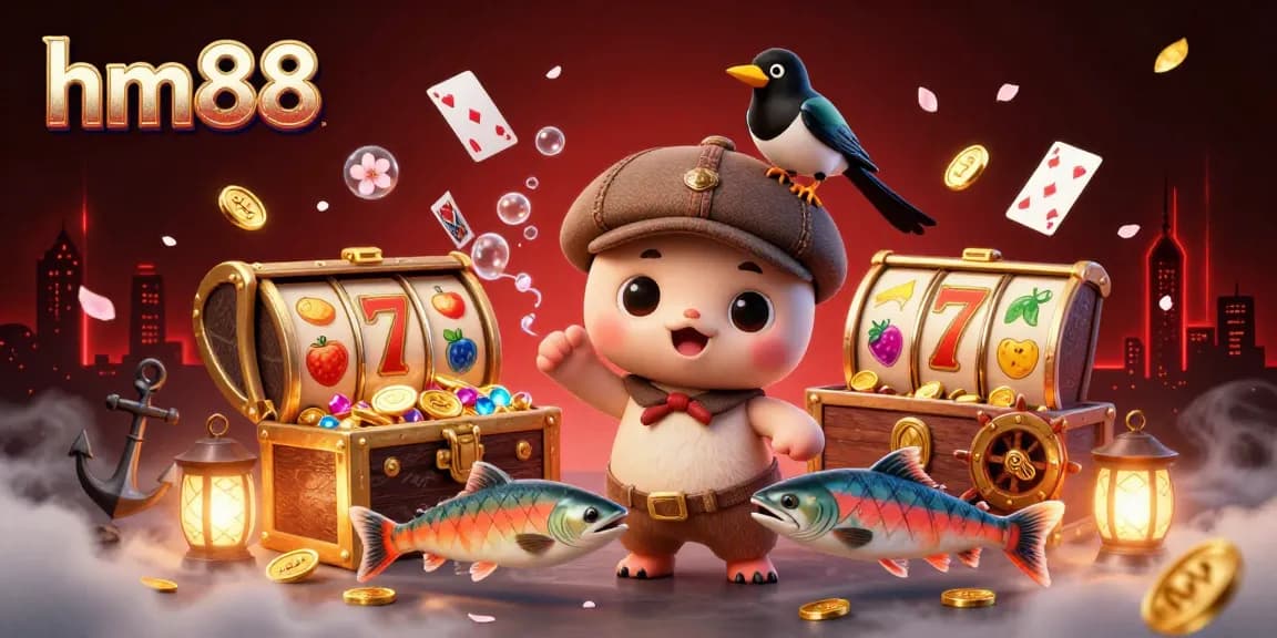 Experience thrilling gameplay at hm88 with colorful jackpot slots spinning and winning treasures.