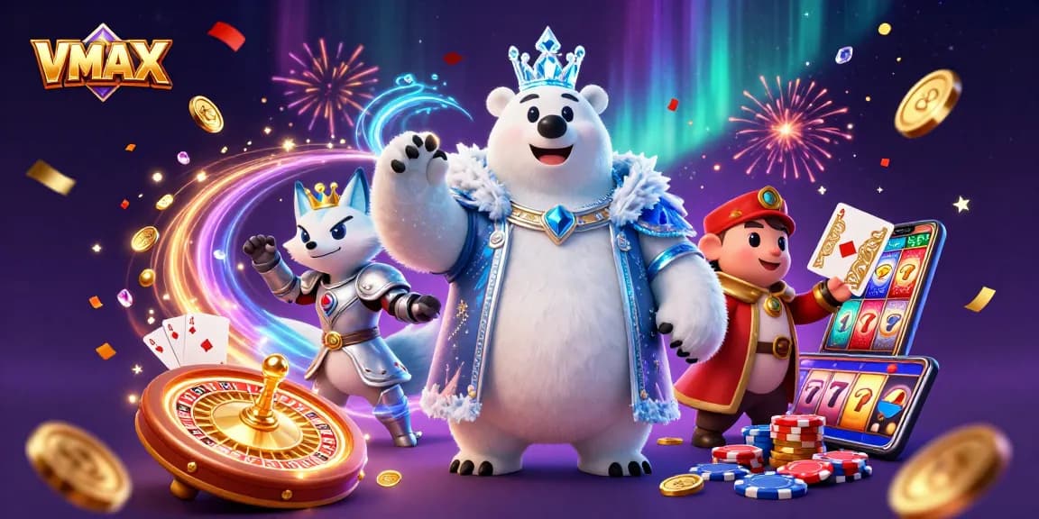 VMAX offers thrilling gaming experience with vibrant characters and dynamic casino elements.