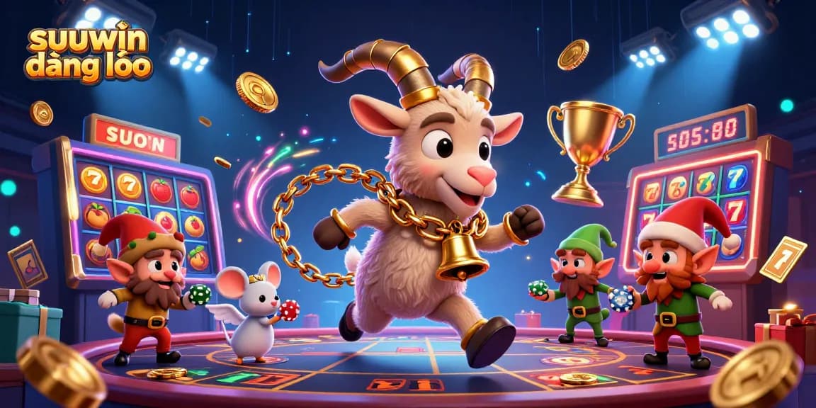 Experience suuwin đăng nhập with a vibrant 3D illustration of a lively casino scene featuring unique characters and dynamic gaming elements.