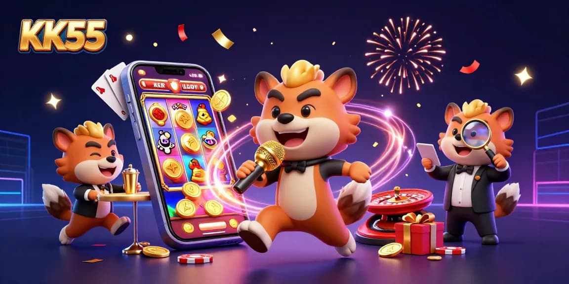 KK55 hyena comedy casino featuring vibrant slot games and festive atmosphere