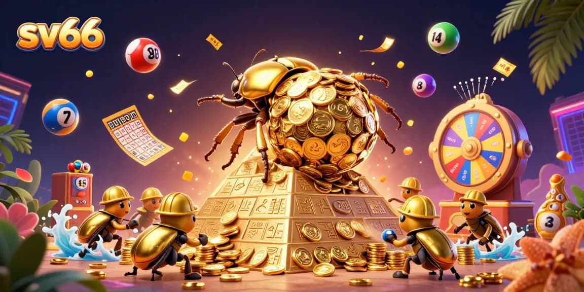 Win with sv66 in this vivid 3D casino scene showcasing dynamic gambling elements and excitement.