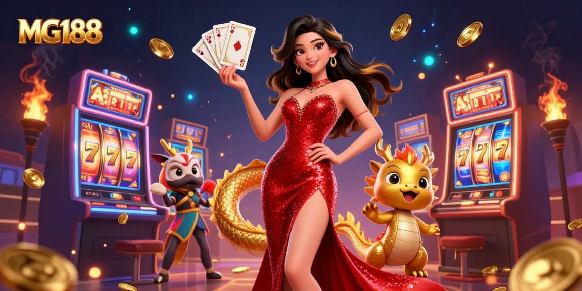 Join the excitement with MG188 as the stunning Asian woman welcomes players to a world of thrilling slots.