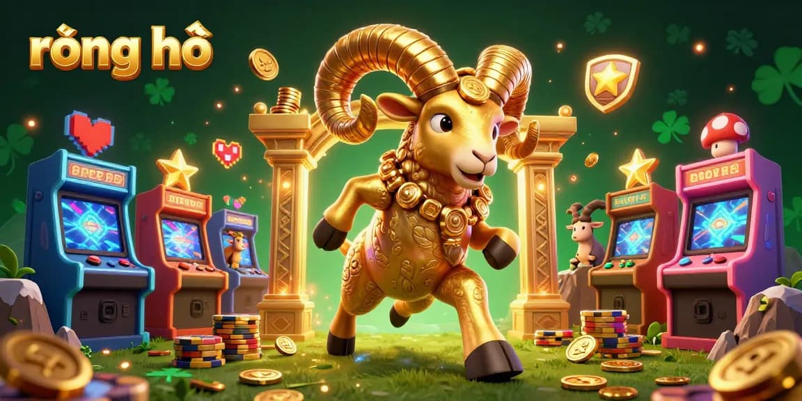 Experience exciting rồng hổ action with golden elements amidst a vibrant casino setting.