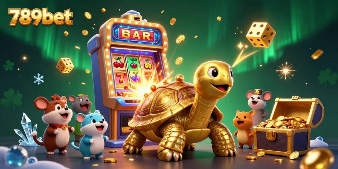 Experience thrilling gaming at 789bet with vibrant illustrations of slots and jackpots.