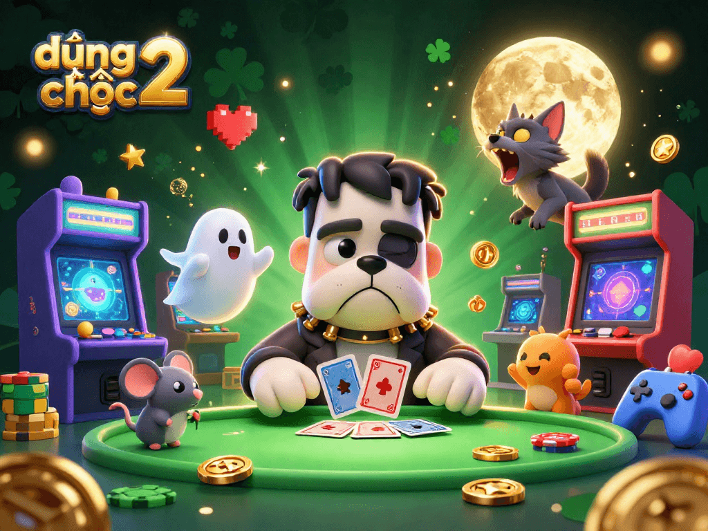 Engage in thrilling gameplay of đường mạt chược 2 with cartoon characters and vibrant casino elements.