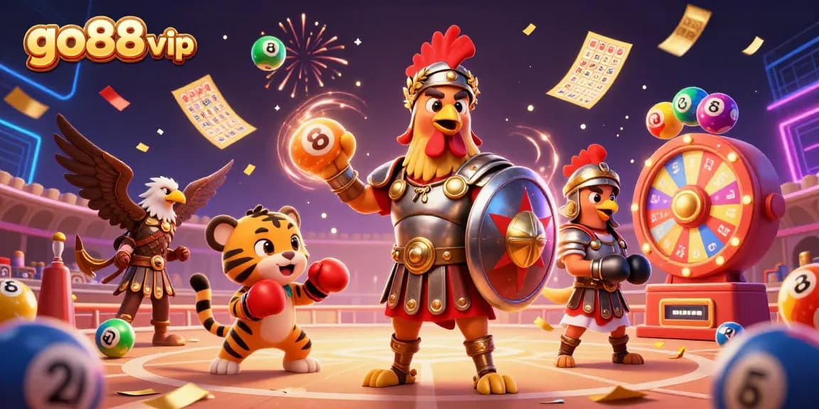 Join the exciting atmosphere of go88 vip with thrilling gambling elements in a vibrant 3D scene.