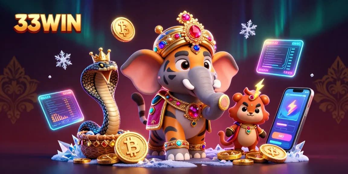 Experience thrilling wins at 33WIN with vibrant casino adventures in a captivating 3D scene.