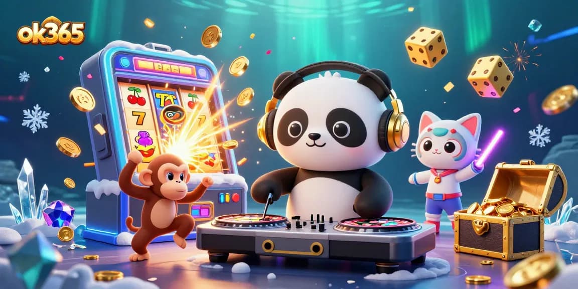 Experience the excitement of ok365 with engaging characters in a vibrant casino scene.