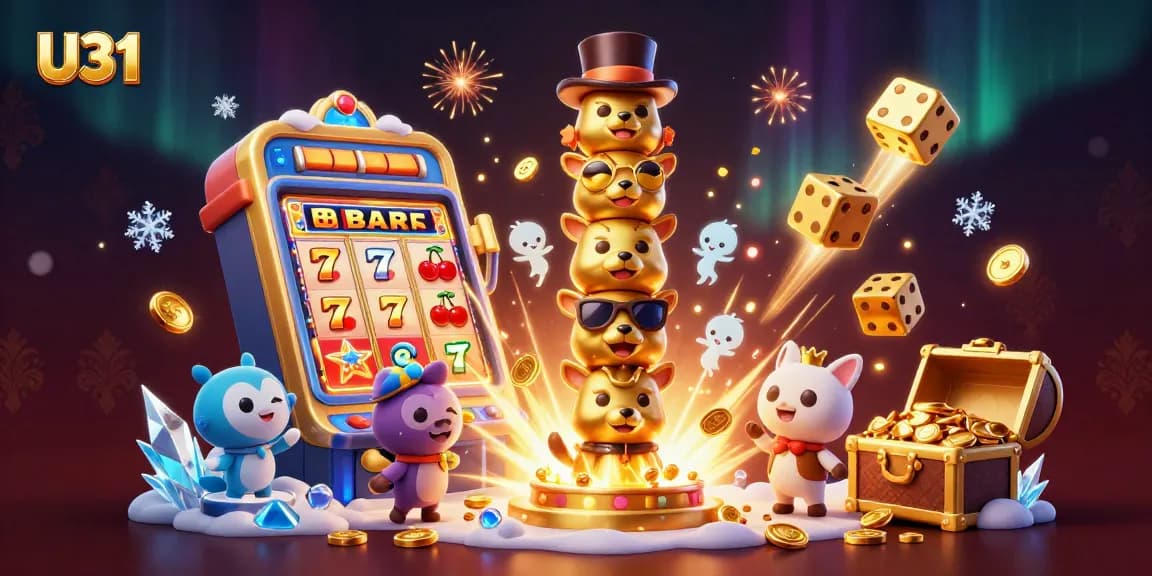 Win big at U31 with a vibrant casino scene, featuring slot machine jackpots and exciting game elements.