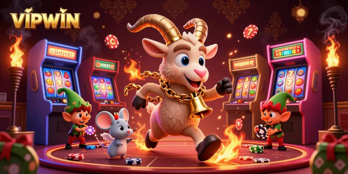 Experience VIPWIN's thrilling holiday-horror casino with Krampus, angel mouse, and elf gremlins in action!