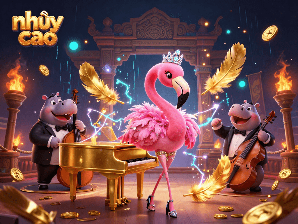 Engage in the vibrant nhảy cao online experience with animated characters and dynamic casino elements.