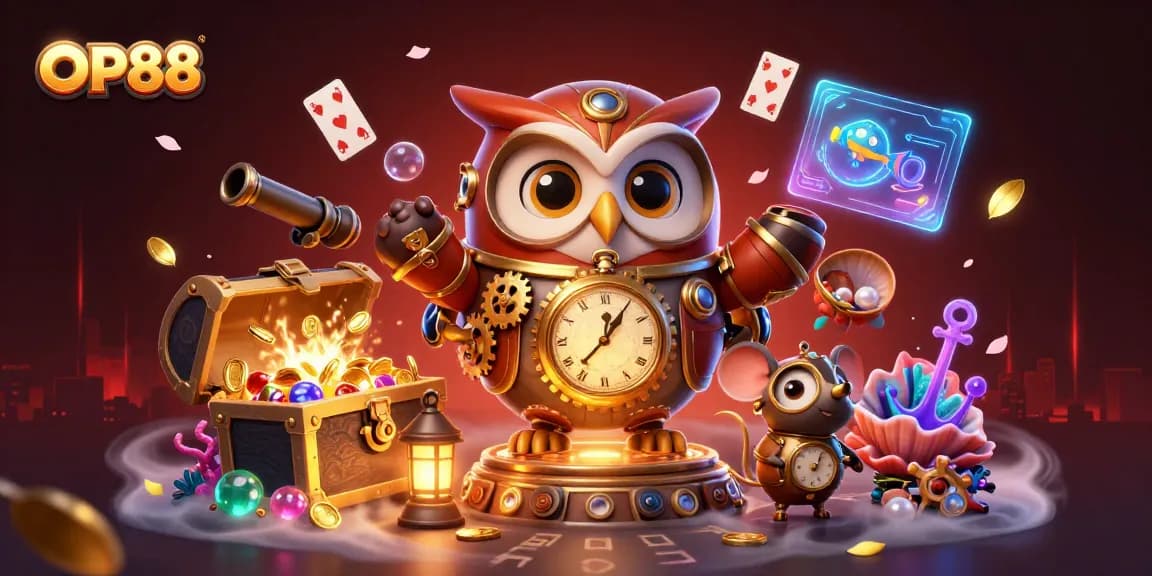 Spin reels and win big with OP88's vibrant steampunk casino adventure.