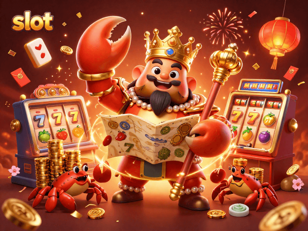 Engage in the thrilling slot adventure with the golden crab emperor and his treasure map.