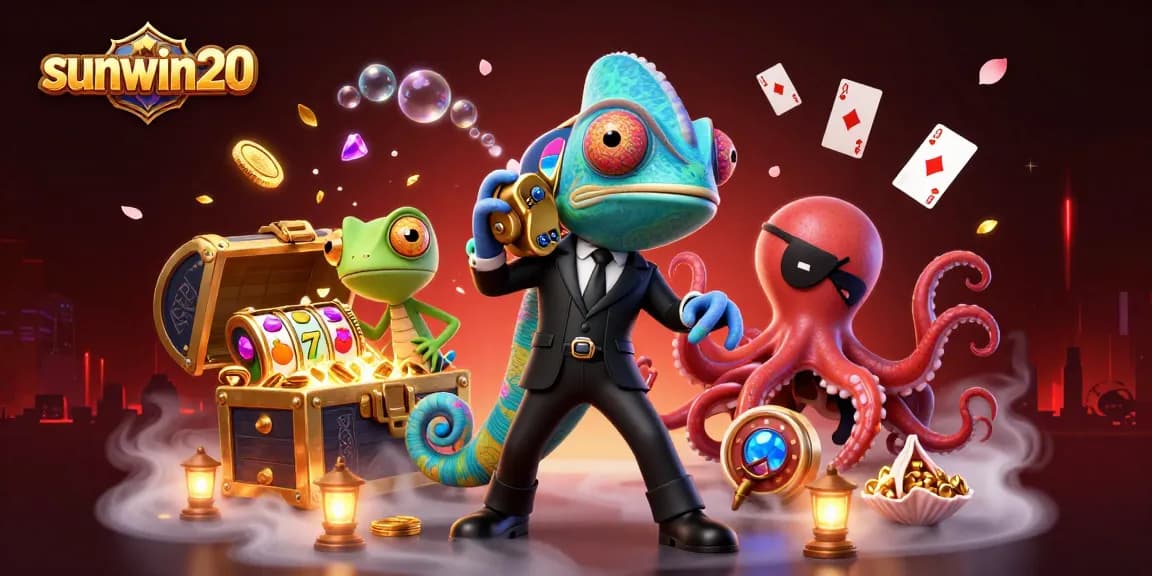 Engage with sunwin20's vibrant casino scene featuring animated characters and thrilling game elements.
