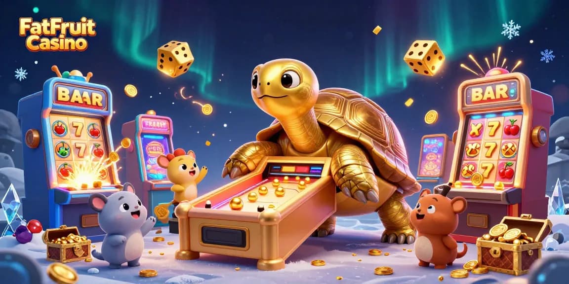 Experience winning fun at FatFruit Casino with vibrant 3D illustrations of joyous gameplay elements.