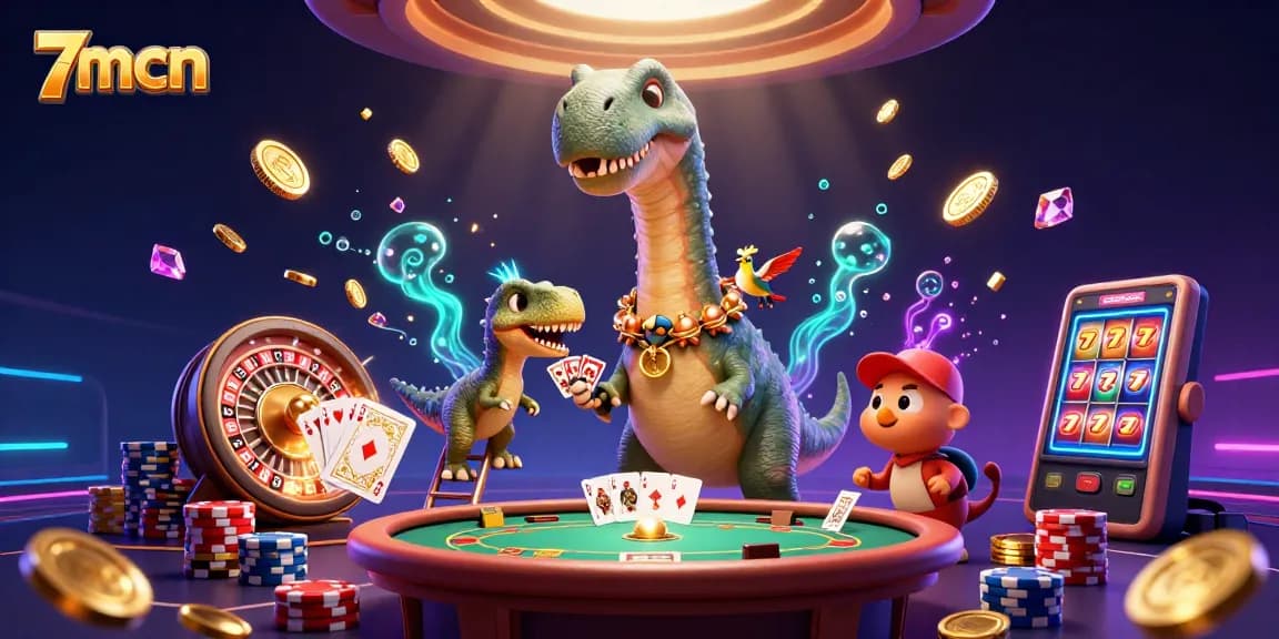 Experience the thrill of 7mcn with vibrant casino characters and dynamic gaming elements.