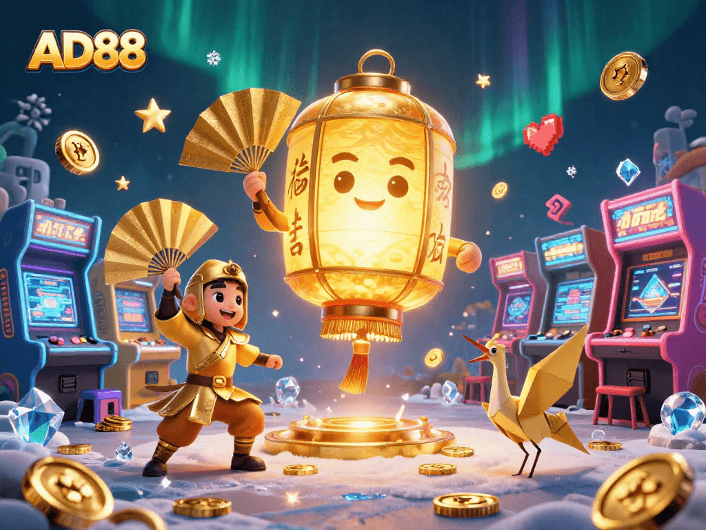 Engage with AD88's vibrant casino experience featuring dynamic games and colorful characters.