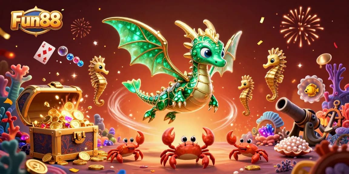 Win big at Fun88 with dynamic underwater casino adventure showcasing festive elements and gaming excitement.