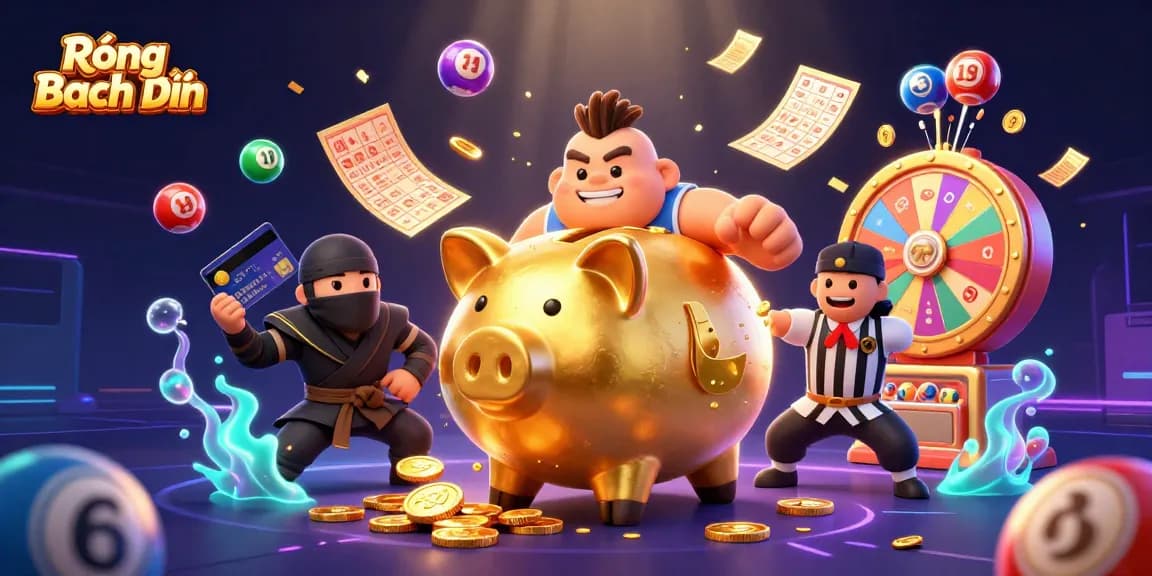 Rồng Bạch Kim features a dynamic scene with lottery elements and a fun gambling atmosphere.