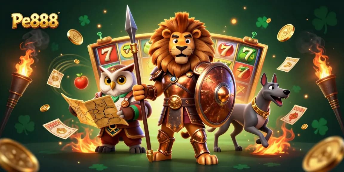 Engage in the thrilling world of Pe888 with unique games, highlighted by dynamic 3D elements and characters.