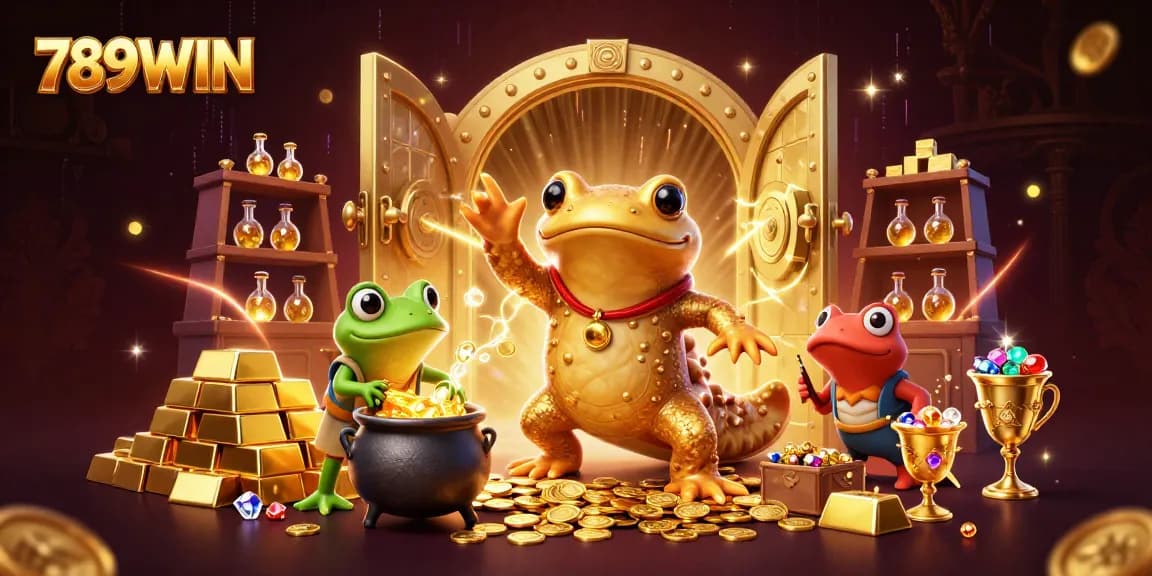 Experience the excitement of 789WIN with a gold-illuminated alchemist scene perfect for online gambling!