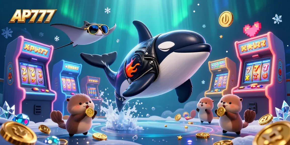 Experience winning thrills with AP777 in a vibrant 3D cartoon casino scene featuring fun characters.