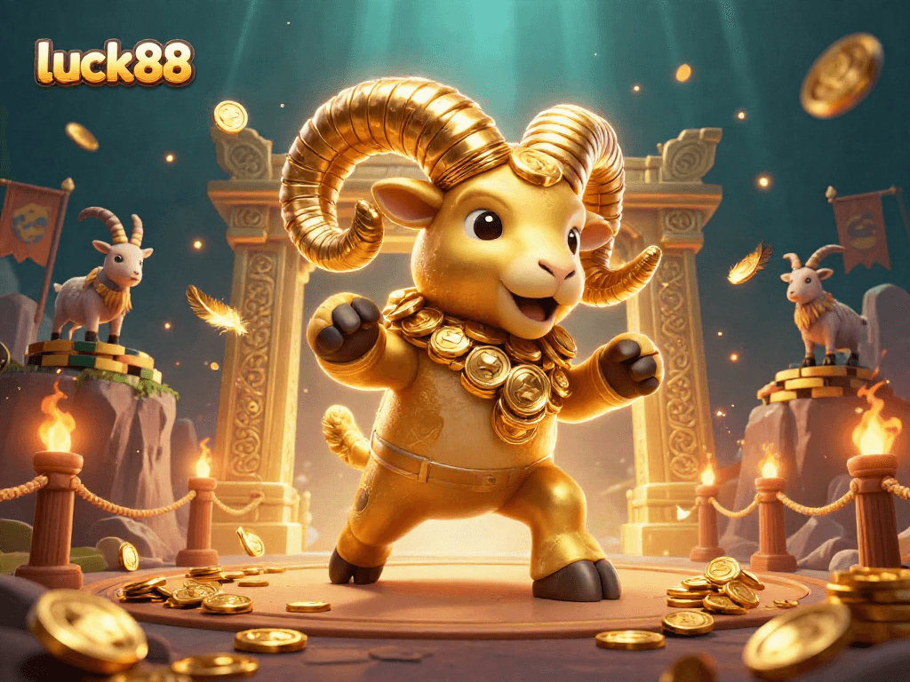 Engage with luck88 in a thrilling, vibrant casino scene featuring golden elements and dynamic characters