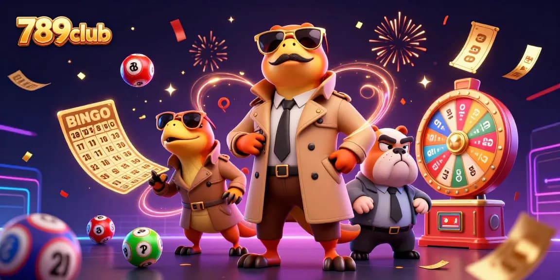 Engage with 789club in a vibrant casino scene featuring lively characters and dynamic game elements.