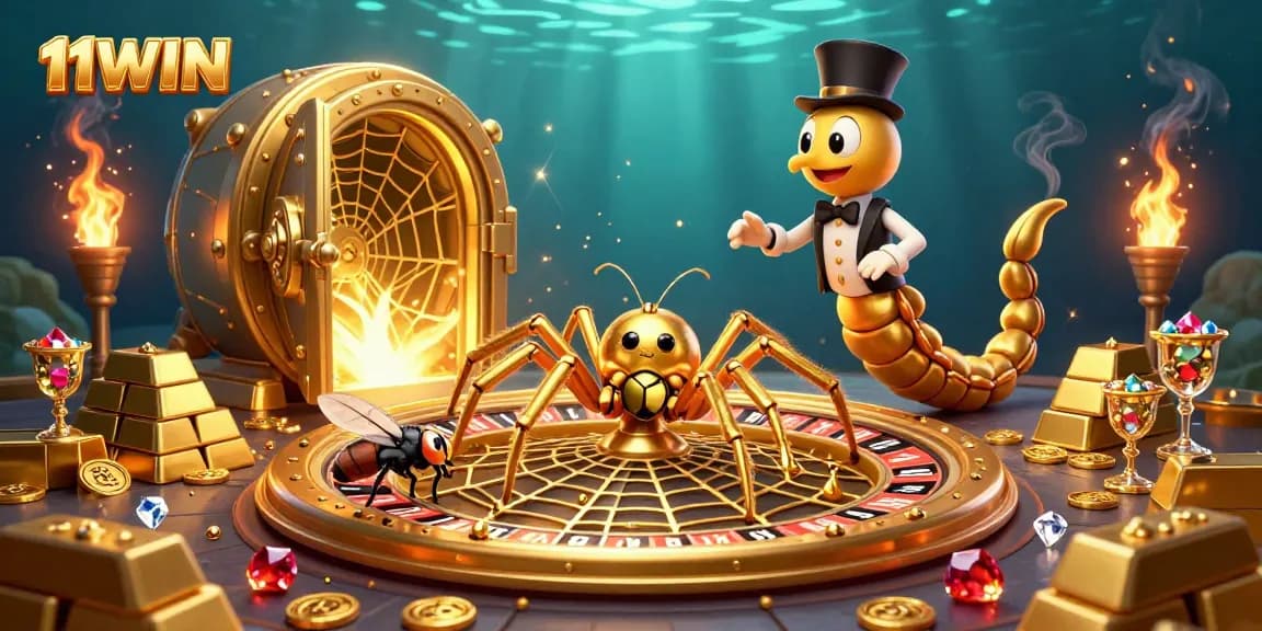 11WIN welcomes players to an exciting roulette web scene with golden treasures and dynamic characters