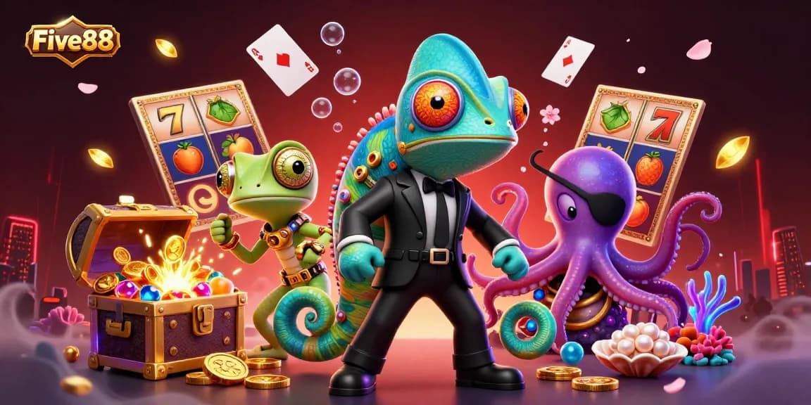 Experience exciting slots at Five88 with vibrant symbols and dynamic characters enhancing your gaming journey.
