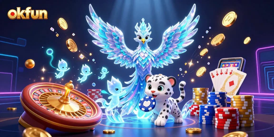 Engage with the vibrant world of okfun while capturing the excitement of an ice phoenix and casino elements.