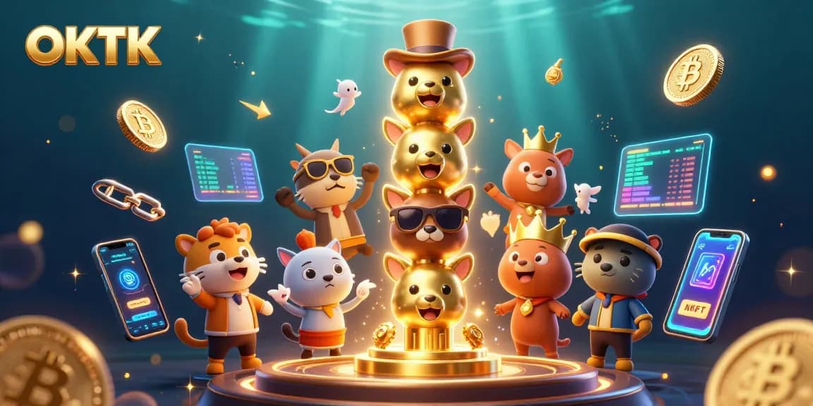 Engage with OKTK for thrilling casino adventures featuring dynamic crypto elements and a colorful 3D totem.