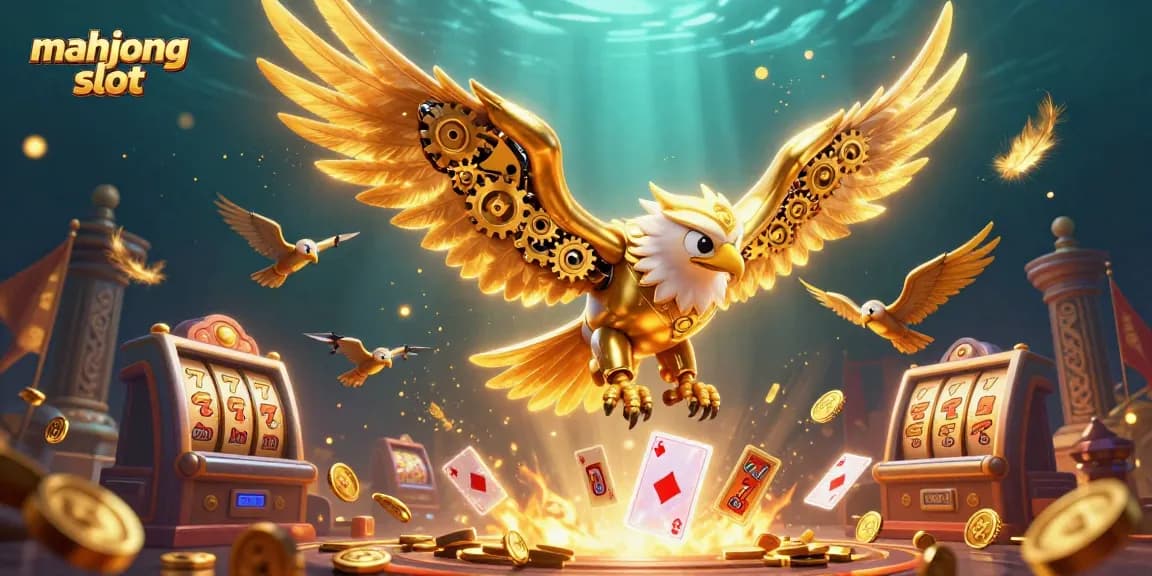 Engage with mahjong slot gameplay featuring golden eagle, dynamic elements, and vibrant visuals.