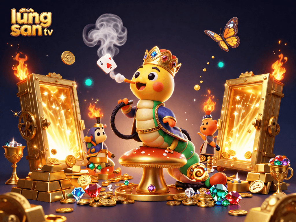 Experience thrilling betting moments with lương sơn tv's vibrant casino illustration featuring gold and gems.